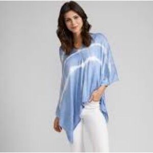 Caldwell Collection Sky Blue Shannon Tie-Dye Poncho- one size- style 8 ways